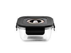Square vacuum glass container – 525 ml